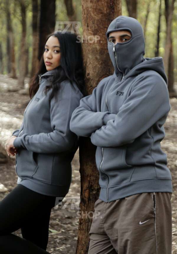 balaclava zipper gris